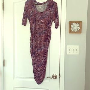 Abstract Dot Patterned Maternity Bodycon Dress